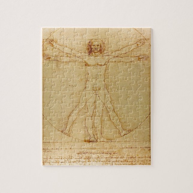 Human Anatomy, Vitruvian Man by Leonardo da Vinci Jigsaw Puzzle (Vertical)