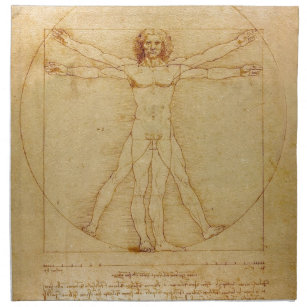 Human Anatomy, Vitruvian Man by Leonardo da Vinci Napkin