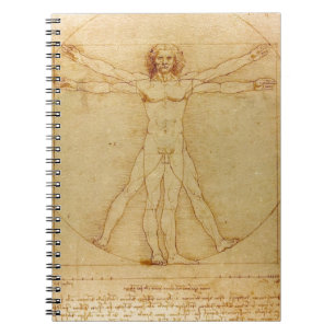 Human Anatomy, Vitruvian Man by Leonardo da Vinci Notebook