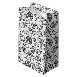 Human Anatomy Weird Science Bio Skull Halloween Small Gift Bag