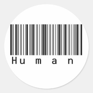 Human Barcode Really Scans! Classic Round Sticker