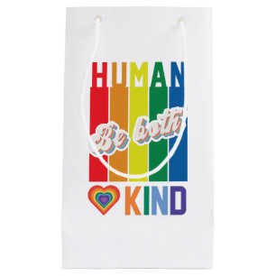Human   Be Kind   Rainbow   LGBTQ Small Gift Bag