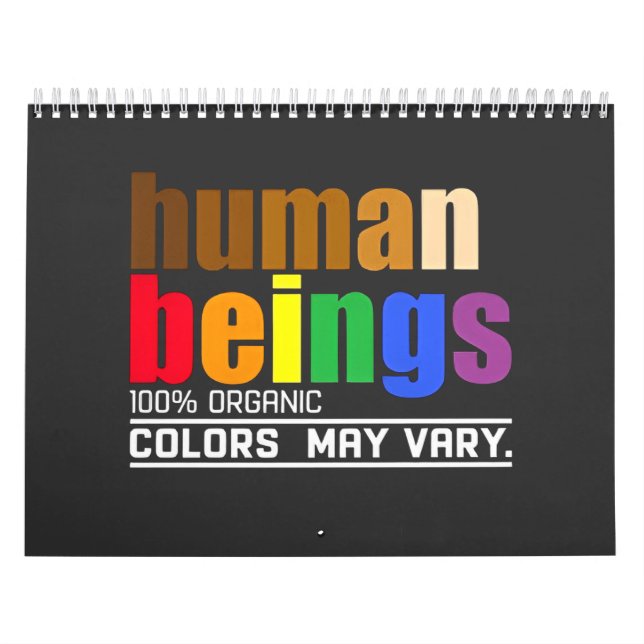 Human Being 100% Organic Colours May Vary LGBT Calendar (Cover)