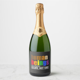 Human Being 100% Organic Colours May Vary LGBT Sparkling Wine Label
