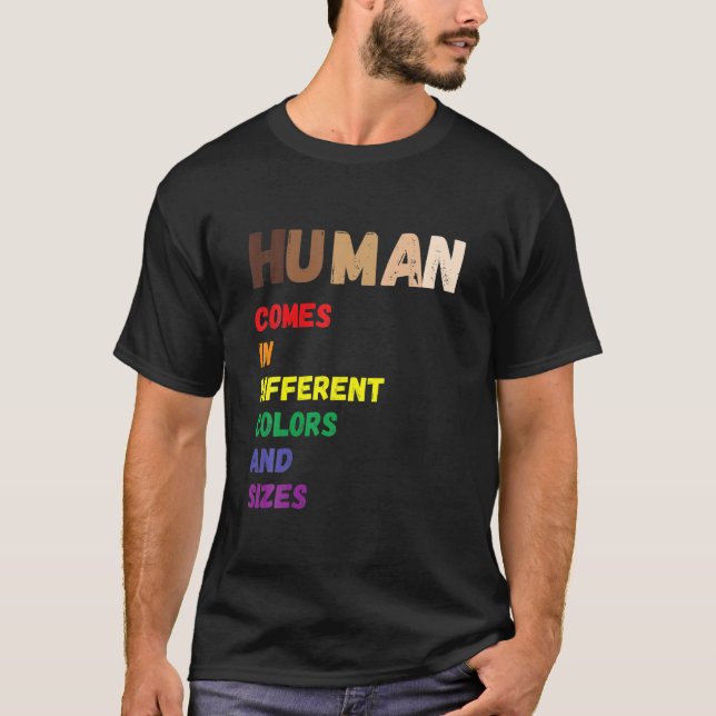 Human Beings Colours May Vary LGBT Equality Black  T-Shirt (Front)
