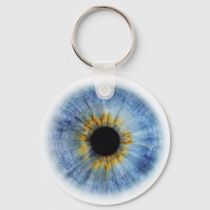 Human blue eyeball key ring
