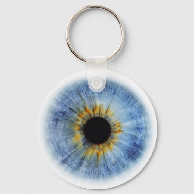 Human blue eyeball key ring (Front)
