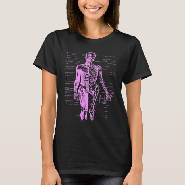 Human Body Muscle Anatomy Doctor Nurse Pink T-Shirt (Front)
