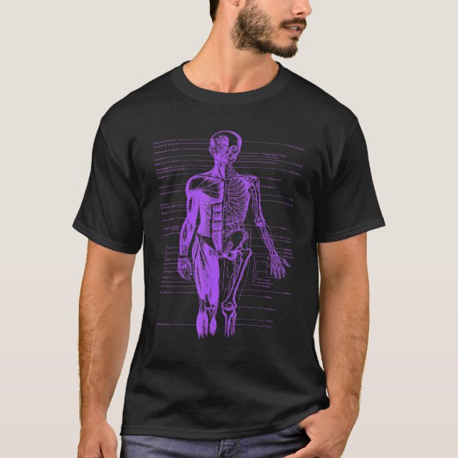 Human Body Muscle Anatomy Doctor Nurse Purple T-Shirt (Front)