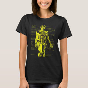 Human Body Muscle Anatomy Doctor Nurse Yellow T-Shirt