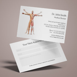 Human Body Skeleton Muscles Reminder Medical  Appointment Card