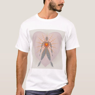 Human Body with Big Heart Radiating Rays of Light T-Shirt