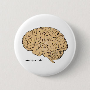 Human Brain: Analyse This! 6 Cm Round Badge