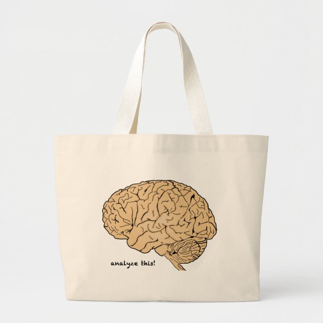 Human Brain: Analyse This! Large Tote Bag (Front)