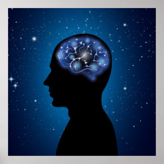 Human Brain Cool Illustration Poster