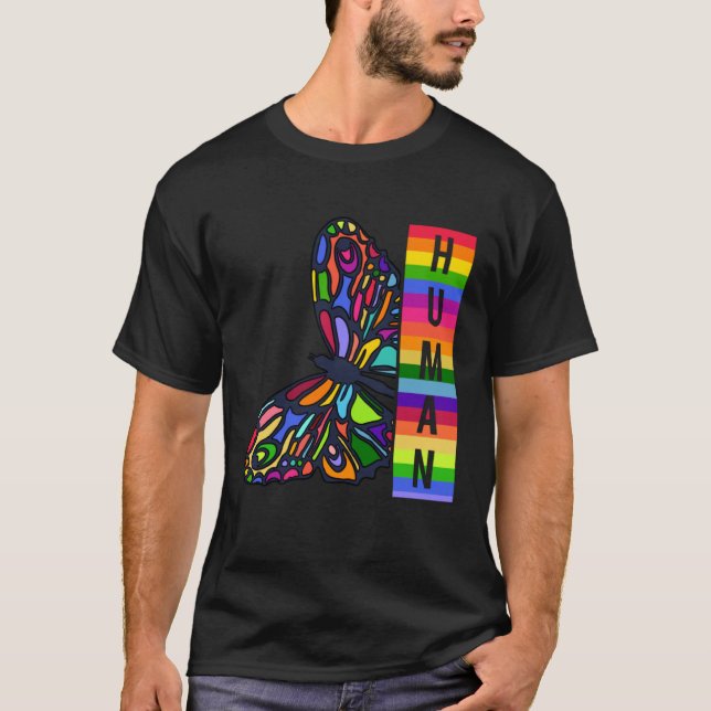 Human Butterfly LGBT T-Shirt (Front)