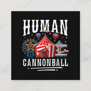 Human Cannonball Circus Carnival Square Business Card