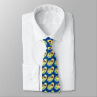 Human Cell Drawing Tie Blue