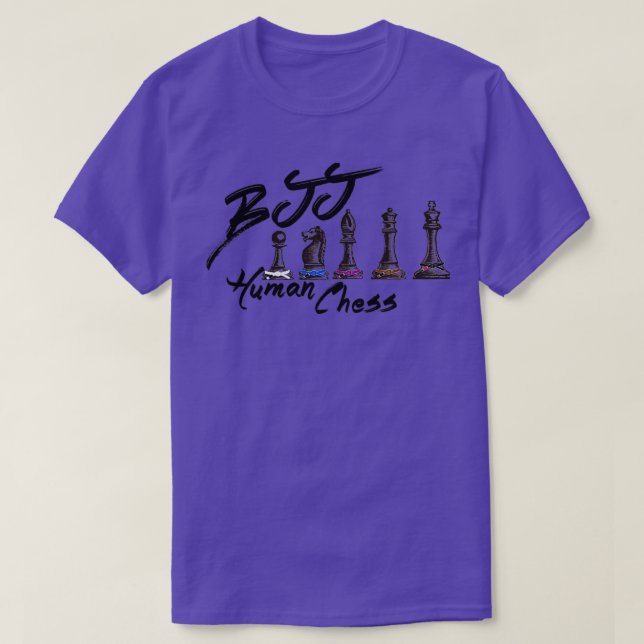 Human Chess Jiu Jitsu Black T-Shirt (Design Front)