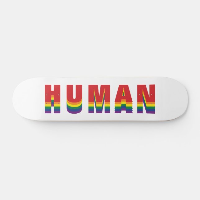 Human Colorful LGBTQ Rainbow Gay Pride Flag Colors Skateboard (Horz)