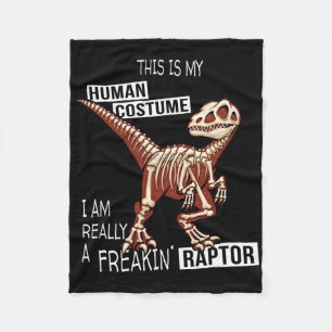 Human Costume Dino Halloween Freakin Velociraptor Fleece Blanket