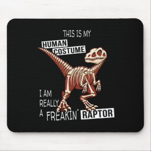 Human Costume Dino Halloween Freakin Velociraptor Mouse Pad