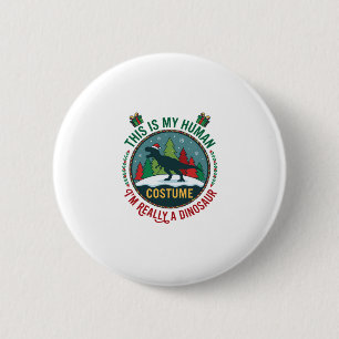 Human Costume Dinosaur Christmas Santa Hat Pine Tr 6 Cm Round Badge