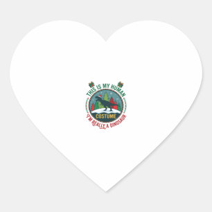 Human Costume Dinosaur Christmas Santa Hat Pine Tr Heart Sticker