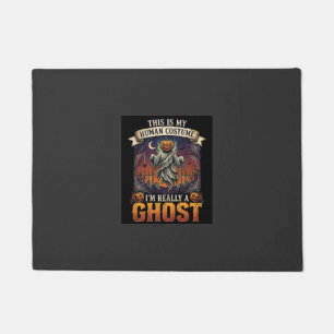 Human Costume Ghost Pumpkin Head Graveyard Spider Doormat