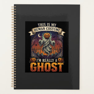 Human Costume Ghost Pumpkin Head Graveyard Spider  Planner