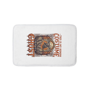 Human Costume Ghost Skeleton Graveyard Moon Hallow Bath Mat