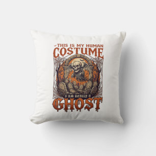 Human Costume Ghost Skeleton Graveyard Moon Hallow Cushion