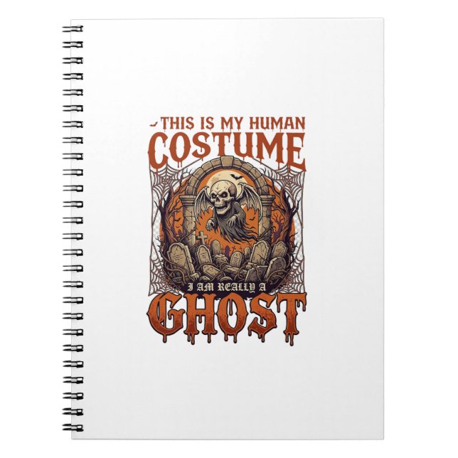 Human Costume Ghost Skeleton Graveyard Moon Hallow Notebook (Front)