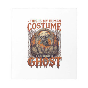 Human Costume Ghost Skeleton Graveyard Moon Hallow Notepad