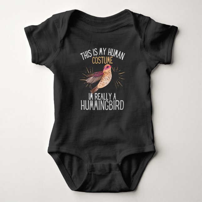Human Costume Im Really A Hummingbird Costume Baby Bodysuit (Front)