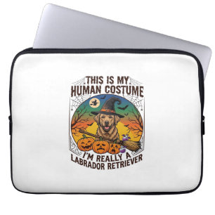 Human Costume Labrador Retriever Halloween Witch H Laptop Sleeve