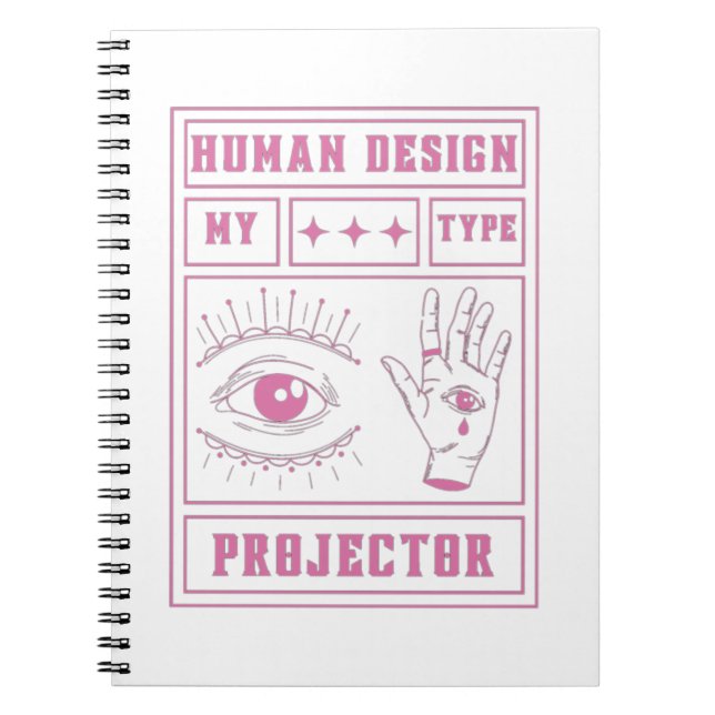 human design projector type pink notebook (Front)