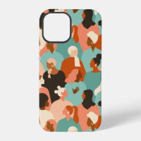 Human Diversity Retro Faces Pattern