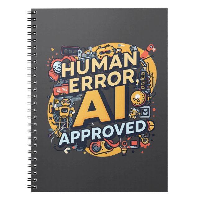 Human Error AI Approved Tech Illustration Notebook (Front)