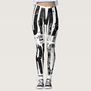 HUMAN ERROR Industrial Brutalist Typography Artw Leggings