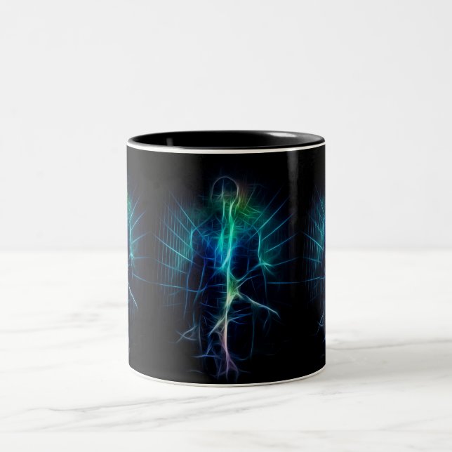Human eternal energy Two-Tone coffee mug (Center)