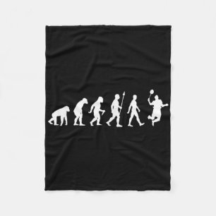 Human Evolution , Badminton Player Version  Fleece Blanket