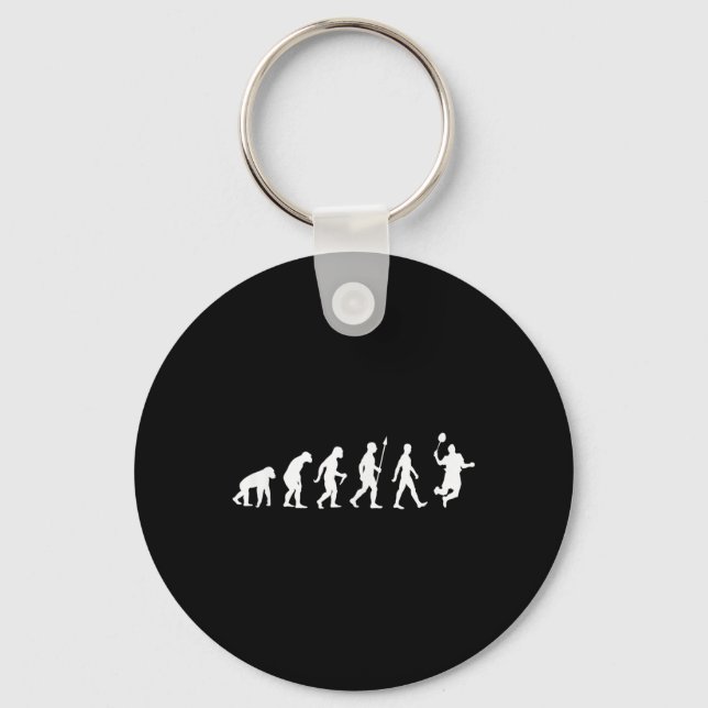 Human Evolution , Badminton Player Version  Key Ring (Front)