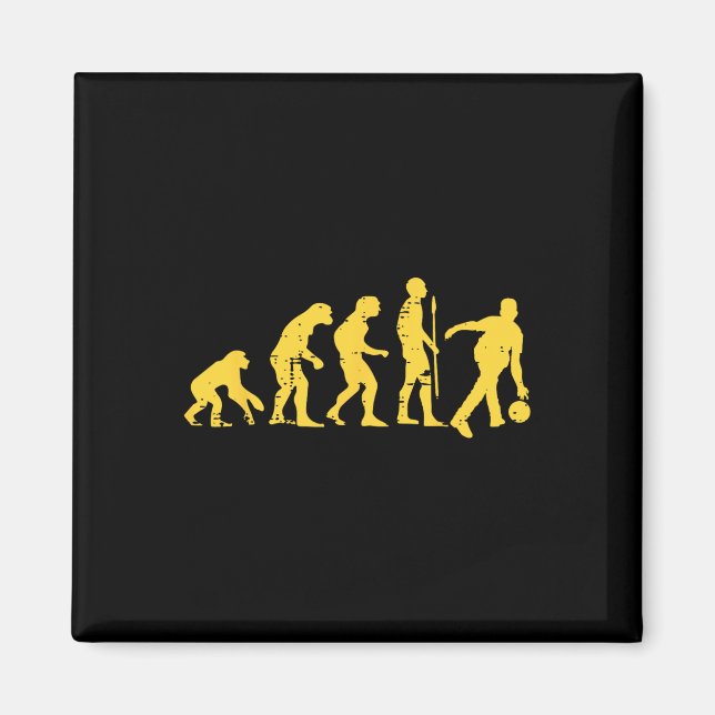 Human Evolution Bowling Funny Bowler Men Women Kid Magnet (Front)