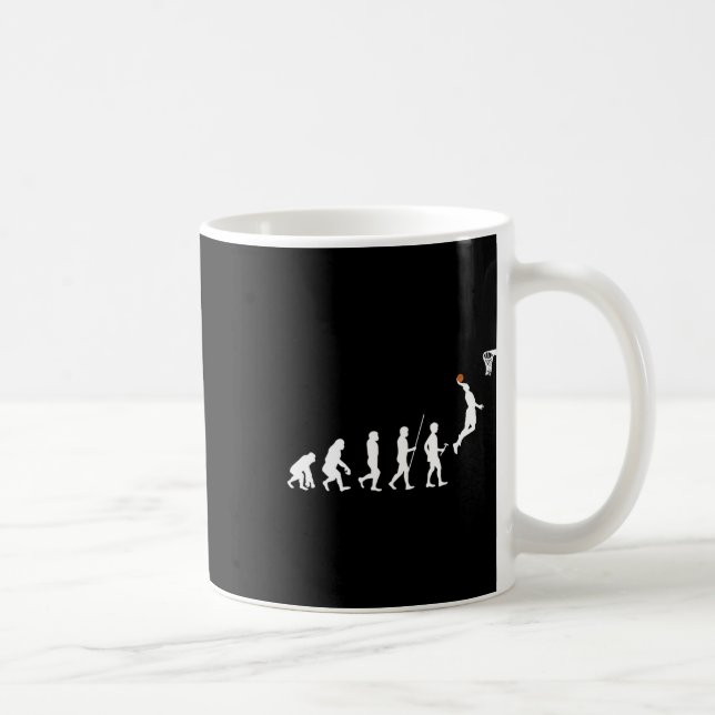 Human Evolution Bysketbyll  Coffee Mug (Right)
