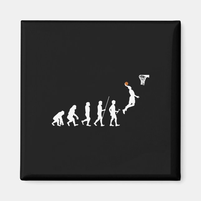 Human Evolution Bysketbyll  Magnet (Front)