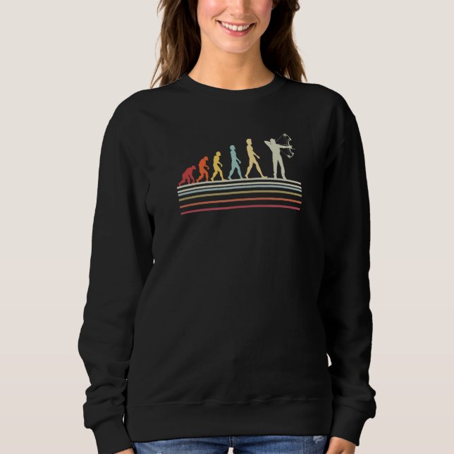 Human Evolution Duck Turkey Deer Bow Hunting Retro Sweatshirt (Front)