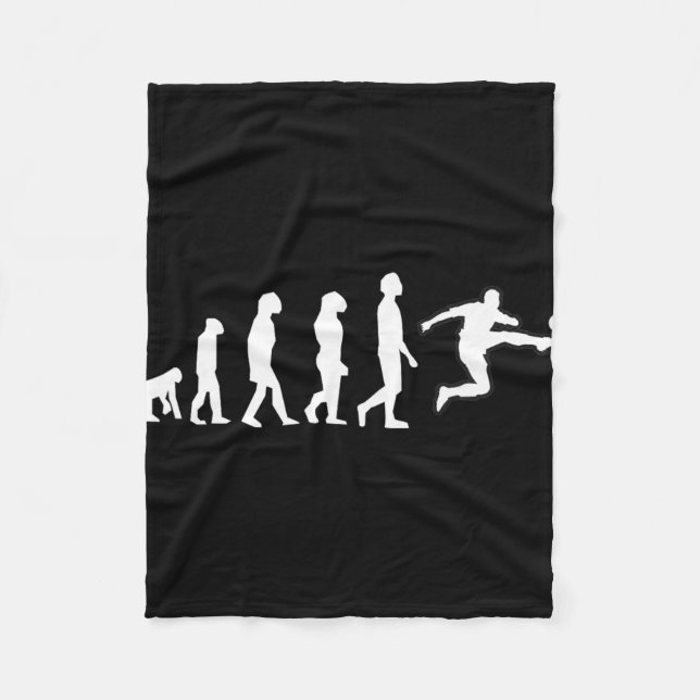 Human Evolution Ends With Soccer Player Kick Motio Fleece Blanket (Front)