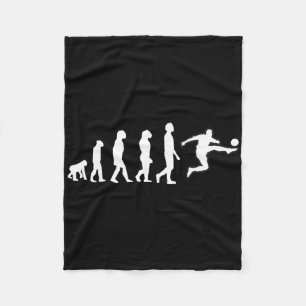 Human Evolution Ends With Soccer Player Kick Motio Fleece Blanket