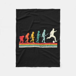 Human Evolution Football Soccer Sport Vintage Foo  Fleece Blanket